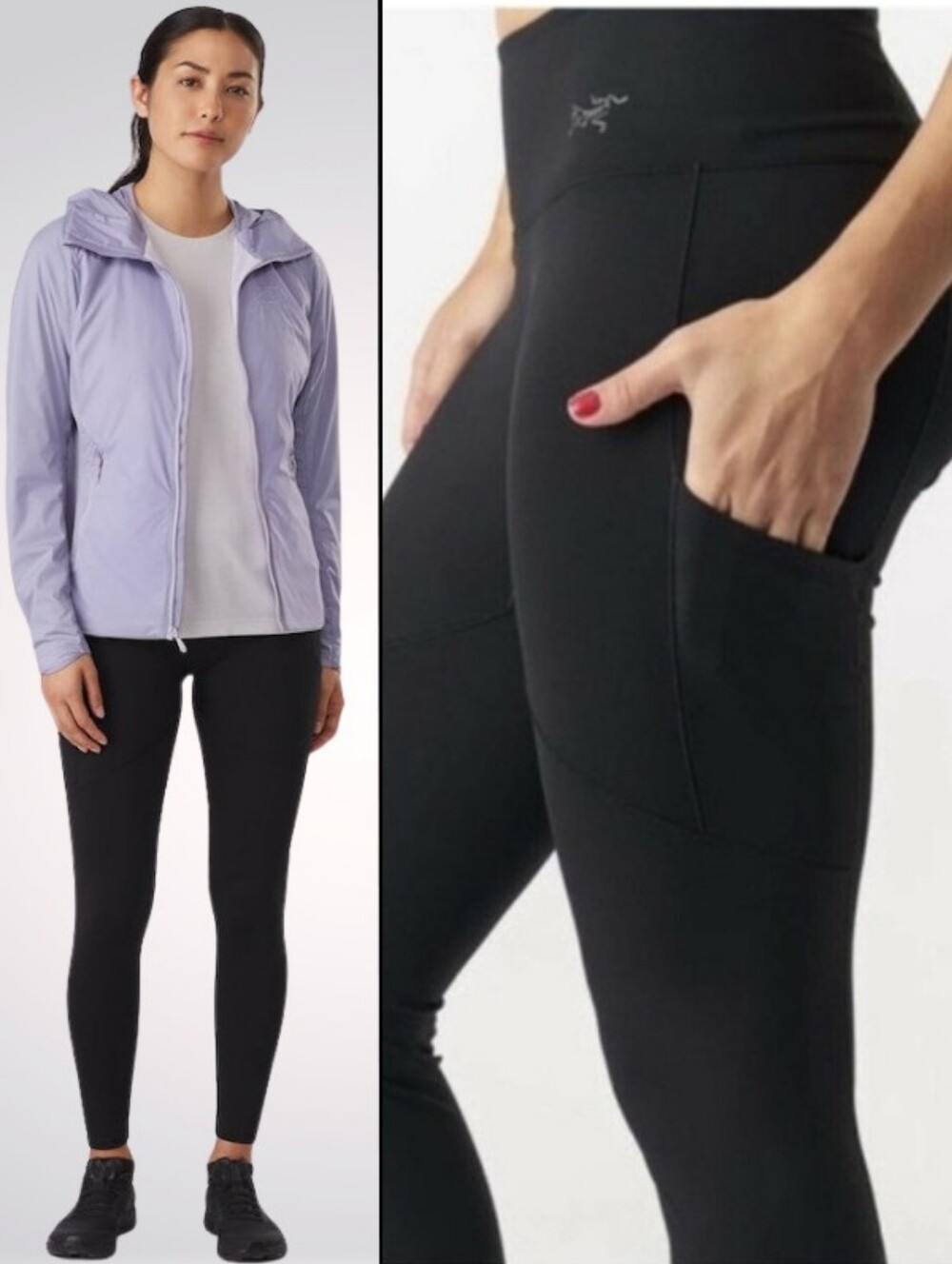 Arc'teryx Oriel Leggings Black Women's Size XL with Side Pockets Hiking Climbing